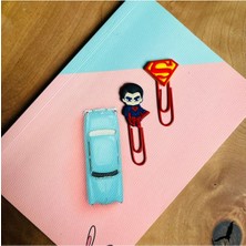 Birikiyedi Superman 3D Kitap Ayracı / Ataç 2'li Set (Defter Görsel Amaçlı Kullanılmıştır.)