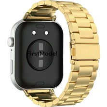 FirstModel Huawei Watch Fit 3,4,4 Pro Uyumlu Paslanmaz Çelik Kordon Pim Çevirici Aparartı ile Akıllı Pimli Gold