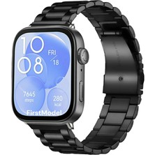 FirstModel Huawei Watch Fit 3,4,4 Pro Uyumlu Paslanmaz Çelik Kordon Pim Çevirici Aparatı ile Akıllı Pimli Siyah