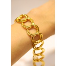 Yenigün Kuyumculuk 14 Ayar Altın Cimarlı Kalemli Samanyolu Bileklik Şık Tasarım 14,05 gr