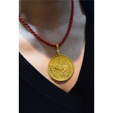 Yenigün Kuyumculuk 14 Ayar Altın Baskılı Reşat Beşli Ipek Ipli Kolye