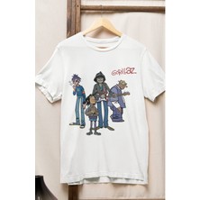 Cngz Shop Unisex Gorillaz Baskılı T-Shirt Rock Metal Müzik Baskılı T-Shirt