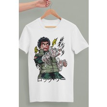 Cngz Shop Oversize Naruto Rock Lee Karakteri Baskılı T-Shirt Unisex Anime Baskılı T-Shirt