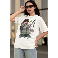 Cngz Shop Oversize Naruto Rock Lee Karakteri Baskılı T-Shirt Unisex Anime Baskılı T-Shirt