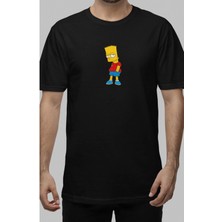 Cngz Shop Unisex Kaykayda Oturan Bart Simpson Sırt Baskılı Simpsonslar Sırt Baskılı