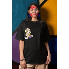 Cngz Shop Unisex Lona Bunny Baskılı Çift Looney Tunes Çizgi Film Karakteri Baskılı T-Shirt