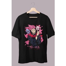 Cngz Shop Oversize Jjk Sukuna King Of Curses Baskılı T-Shirt Unisex Anime Baskılı T-Shirt