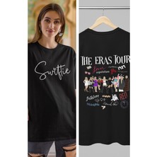 Cngz Shop Unisex Oversize Taylor Swift Sırt Baskılı Swiftie Yazılı Ön Arka Baskılı T-Shirt