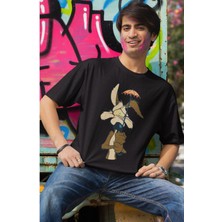 Cngz Shop Sevimli Wile E. Coyote Baskılı T-Shirt Erkek Kadın Çizgi Film Karakteri Baskılı Çift