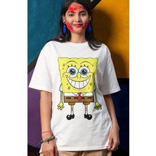 Cngz Shop Sünger Bob Baskılı T-Shirt Unisex Sevimli Bob Baskılı T-Shirt