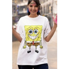 Cngz Shop Sünger Bob Baskılı T-Shirt Unisex Sevimli Bob Baskılı T-Shirt