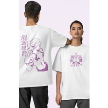 Cngz Shop Oversize Jujutsu Kaisen Sukuna Arka Baskılı T-Shirt Unisex Sırt Baskılı Anime T-Shirt