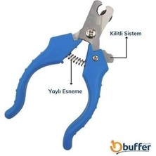 Etexy Buffer Evcil Hayvan Kedi ve Köpek Paslanmaz Çelik Yaylı Tırnak Makası ve Düzeltme