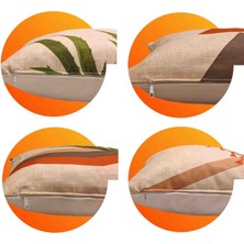Cape Home Dijital Baskılı Kırlent Kılıfı Yastık Kılıfı 4 Adet KSK0008