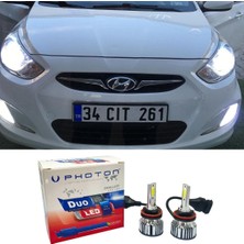 Photon Hyundai Accent Blue LED Xenon Uzun Kısa Far Ampulü H4 Duo Yeni Seri Beyaz