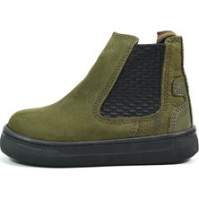 Onlo Ayakkabı R.246  Deri Haki Fermuarlı Kürklü Ortopedik Erkek Bebek Bot