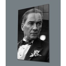 Miyrem  Miyrem Glasses Collection -A1^#  Siyah Beyaz Atatürk Yapay Zeka Cam Tablo