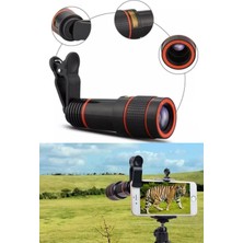 Woodhub Lensler ve Filtreler 8x Hd Zoom Cep Telefonu Büyüteç Mikroskop Dijital Teleskop Kamera Lens Cep Tel