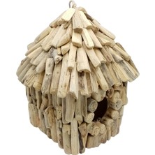 Dünyadan Hediyeler Dekoratif Rustik Ağaç Kuş Yuvası Büyük 21CM