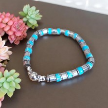 Mga Doğaltaş Varasit Bileklik Hematit Bileklik Mıknatıs Klipsli Bileklik Tak Çıkar Bileklik