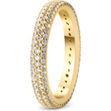 Joy of Jade Sunshine Taşlı Yüzük, 1 Mikron 18 Ayar Altin (Gold) Kaplama - Beyaz Opal Taş - Golden