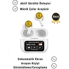 Prepare Anc/enc Özellikli Arama Yanıtlama Müzik Çalar Arayüzlü Bluetooth Dokunmatik OLED Ekran 5.4 Kulaklık