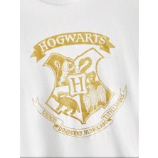 Stıl X Harry Potter Hogwarts Baskılı Bisiklet Yaka %100 Pamuklu T-Shirt