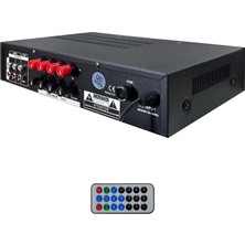 Hepa Merz HB-300 Stereo Mixer Amfi 4-8 Ohm 2 Çıkışlı 2X150W Anfi Bluetooth USB