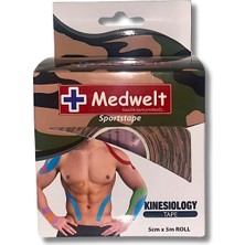 Medwelt 2 Adet Kinesio Bandı Ağ Rı Bandı Kamuflaj 5 Metre x 5 cm