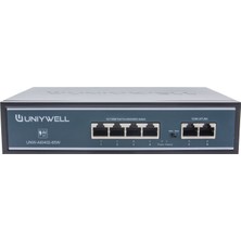 Uniywell 4 Port Poe Switch + 2 Uplink | 65W Iç Güç Ünitesi | UNW-AI0402-65W