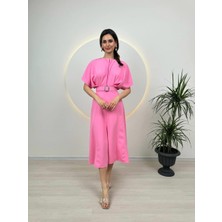 Concon Moda Kemer Detaylı Anjeli Midi Elbise