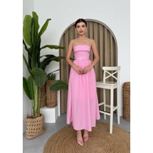 Concon Moda Poplin Kemerli Askılı Elbise