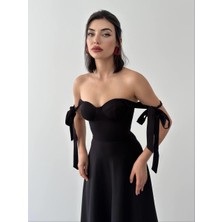 Concon Moda Sindirella Midi Atlas Elbise