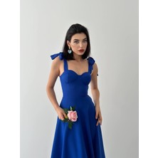 Concon Moda Sindirella Midi Atlas Elbise