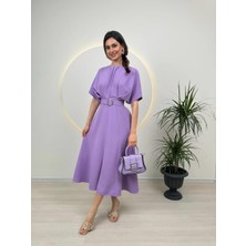 Concon Moda Kemer Detaylı Anjeli Midi Elbise