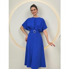 Concon Moda Kemer Detaylı Anjeli Midi Elbise