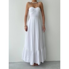 Concon Moda Poplin Kiloş Uzun Elbise