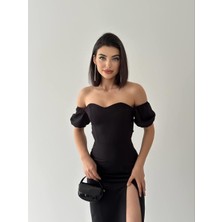 Concon Moda Tasarım Selenyum Midi Atlas Elbise