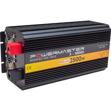 Powermaster 12V Volt 2.5kw 2500W Watt Modifiye Sinus Inverter 220 Çevirici Invertör Dijital Ekranlı Dönüştürücü