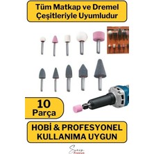 Woodhub 2 Yıl Hobi Gravür Dremel Taşlama Ucu Mini Metal Ahşap Oyma Seti Parlatma Çapak Alma 10 Parça Matkap