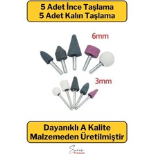 Woodhub 2 Yıl Hobi Gravür Dremel Taşlama Ucu Mini Metal Ahşap Oyma Seti Parlatma Çapak Alma 10 Parça Matkap