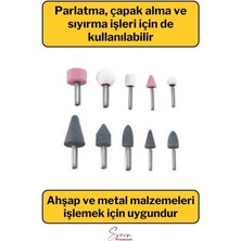 Woodhub 2 Yıl Hobi Gravür Dremel Taşlama Ucu Mini Metal Ahşap Oyma Seti Parlatma Çapak Alma 10 Parça Matkap