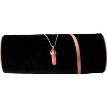 Taru Pasaj Gül  Kuvars Taşı Dağal Çivi Kolye ve Zincir