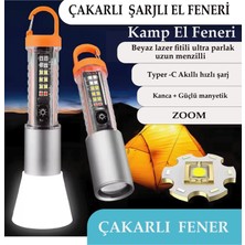 Fenerix HS-2302 Şarjlı Taktik El Feneri, Çakarlı Asker, Polis Feneri 1000 Lümen