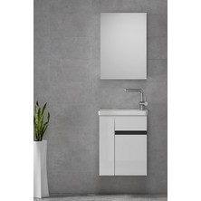 Alfa Banyo Miniço-Raflı Sb-Ebeveyn 50 cm x 32 cm Ayna Dolaplı Lavabolu Mdf Banyo Dolabı Seti**hazır Kurulu**