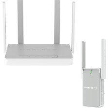 Keenetic Titan AX3200 Mesh Wifi 6 Multi-Gigabit Yönetilebilir Fiber Router ve Keenetic Buddy 6 AX3000 Kablosuz Menzil Genişletici, Wi-Fi Mesh, Repeater, Range Extender, Access Point 2'li Kit