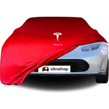 Ultra Shop Tesla Roadster 1 (2008-2012) Araba Brandası Kırmızı Kumaş Penye Toz Geçirmez Araba Garaj Brandası