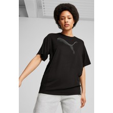 Puma Kadın Evostripe Tişört Siyah Desenli Rahat Kesim Günlük Kullanım 68166801