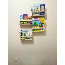 Ser Ticaret Dekoratif Ahşap 4'lü Ters Düz Model Banyo Rafı Ters Düz Raf 45CM Li