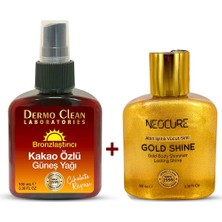 Dermo Clean Kakao Özlü Bronzlaştırıcı Güneş Yağı 100 ml + Neocure Gold Vücut Simi 100 ml